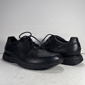 Size 10 Rockport‎ Black Leather Walking Work Sneakers Shoes 109125